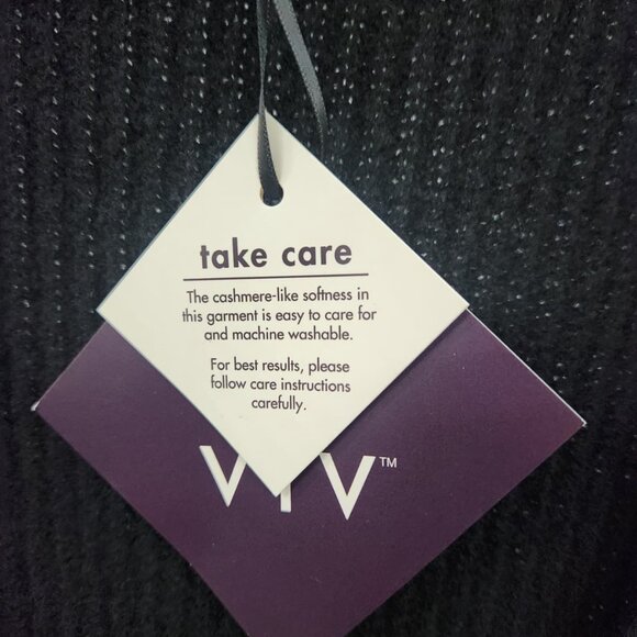 NWT AVA & VIV Black Deep V-Neck Ribbed Sweater 4X - Picture 6 of 9